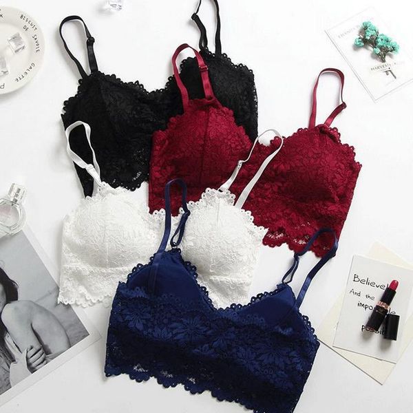 

2021 new arrival women push up wireless lace bra women  bralette underwear lingerie full cup bra, Black;white
