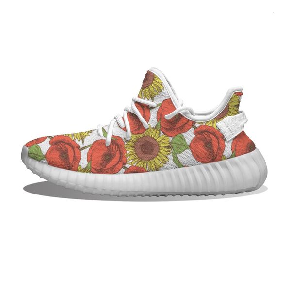 

diy custom sunflower and red flower running sho mh printed mens womens trainers outdoor sports sneakers