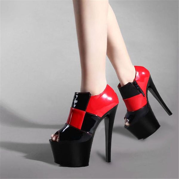 

dress shoes the 17 cm high with round head thick fashion star fish mouth, Black