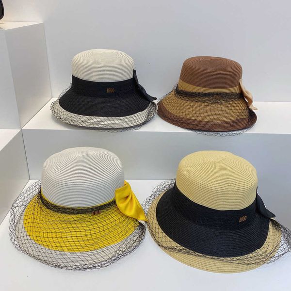 

correct version summer straw woven lafite net hat, Yellow