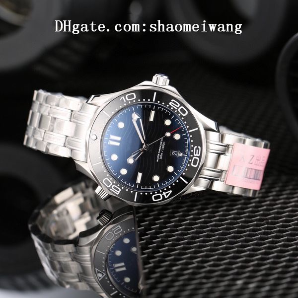 

2021 sea ceramic bezel business aqua watches 007 terra men sport wristwatches james bond boss master mens watch d1153, Slivery;black