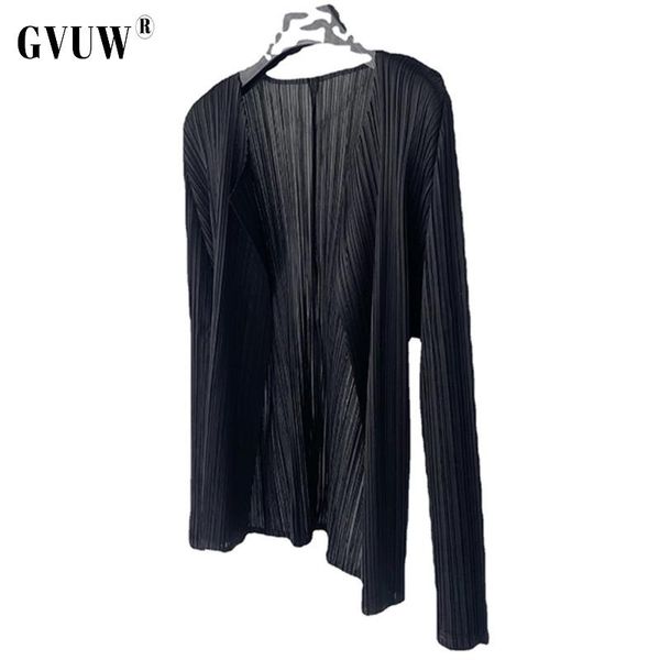 

women's jackets [gvuw] all-match simple fashion tide elasticity classic cardigan jacket coat thin pleated 2021 summer women arrival kb1, Black;brown