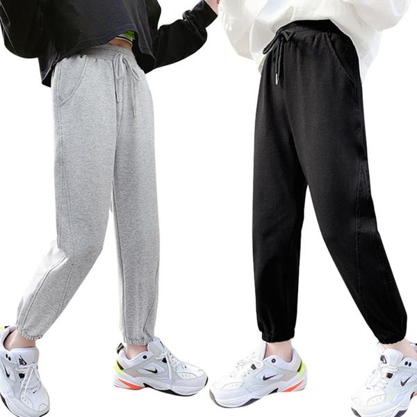 

trousers girls sport pants solid color spring autumn children casual style kids clothing 6 8 10 12 14, Blue