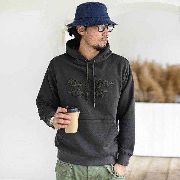 

hoodies saucezhan man vintage hoodie men autumn 400g thick keep warm pure color cotton baseball jersey, Black