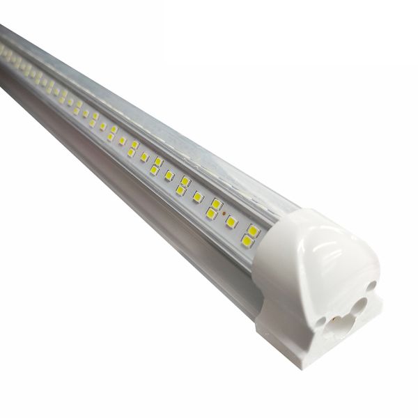 Lagerbestand in den USA + V-förmige 72 W 8FT T8 LED-Lichtröhren integriert 2400 mm Kaltweiß 100 W 10000 LM 144 W 14400 LM Kühltür-Ladenlampe für Garage AC 110–277 V 25 PSC USALIGHT