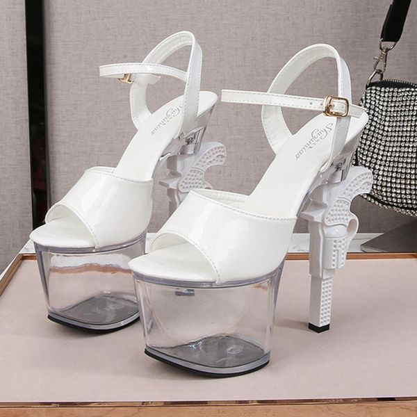 

sandals summer women square toe high heels cross strap shaped design shoes, Black