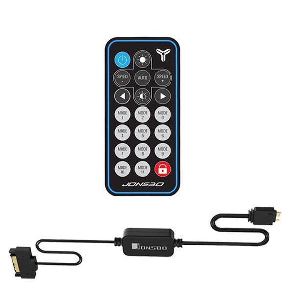 

jonsbo 5v 3pin aura rgb controller sata power supply memory light stripe remote control for pc case lighting memory cooling vest