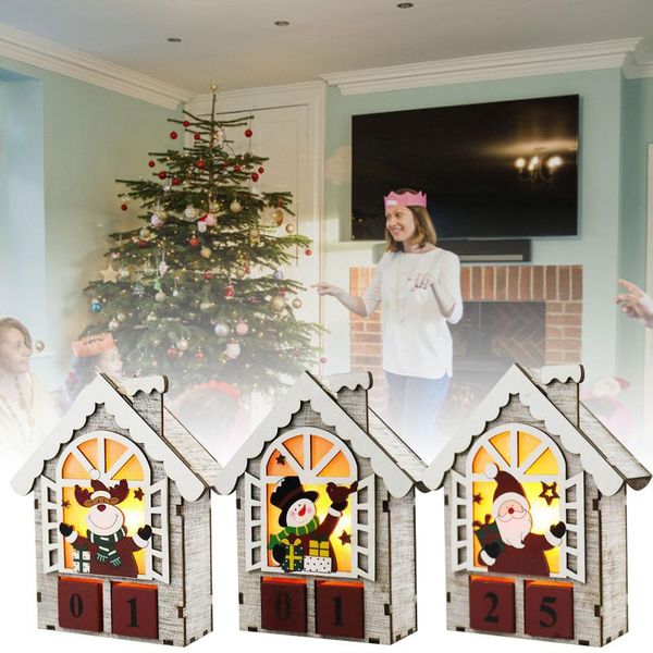

christmas decorations luminous cabin wooden house led light night lamp decoration gift