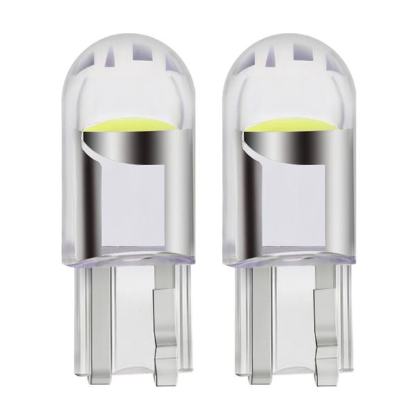 

emergency lights 2/10 pcs super bright w5w 194 t10 led glass housing cob car bulb 6000k white green blue red wedge license plate lamp dome l