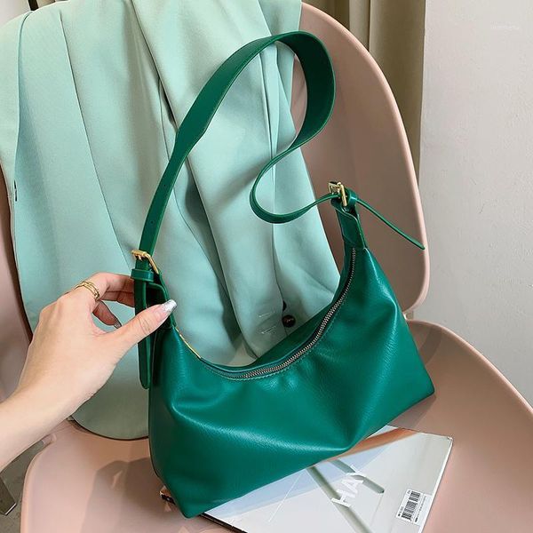 

evening bags pu designer half-moon small leather simple underarm for women 2021 summer luxury trend shoulder handbags purses1