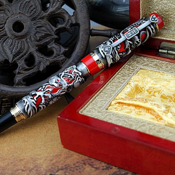 

jinhao's most noble dragon phoenix red and grey fill crystal