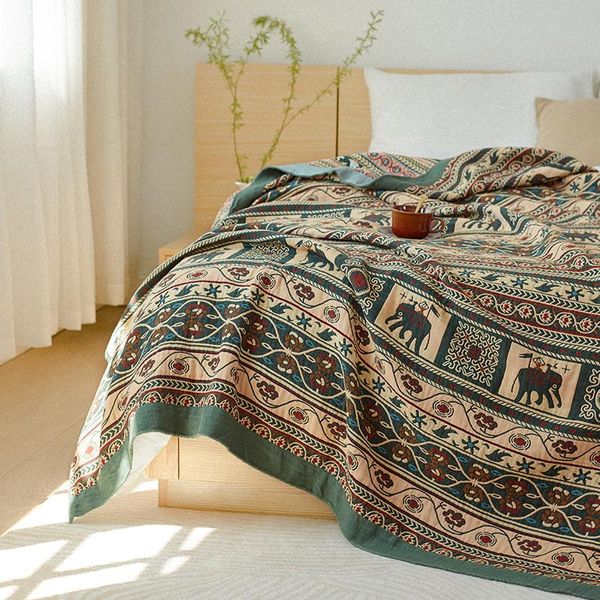 

blankets summer quilt bohemian cotton muslin cover for beds sofa throw towel blanket decorative bedspreads 200*230cm