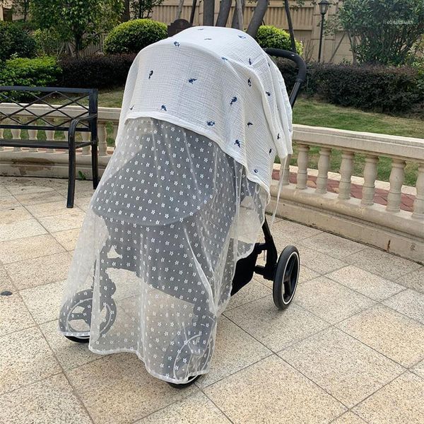

stroller parts & accessories baby soft breathable muslin cotton scarf sunshade cover sun protector basket pram wheelchair mosquito net1