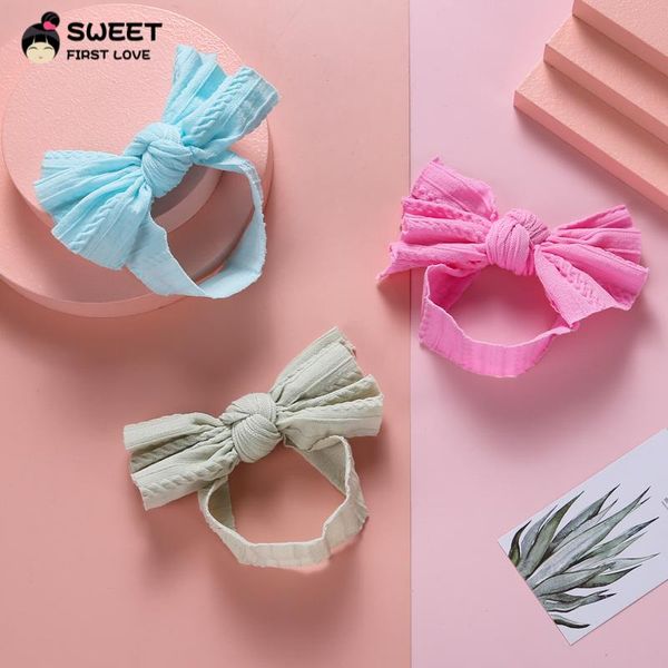 

baby girl turban headband wide nylon headwear cable knit elastic hair bands for newborn hair accessories 2021 new year gifts, Slivery;white