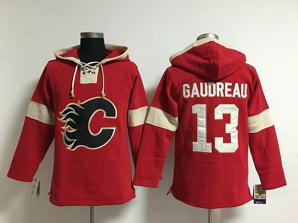 

youth hockey jersey calgary flames hoodie 5 mark giordano 13 johnny gaudreau kids 100% stitched embroidery logos hoodies sweatshirts, Black;red