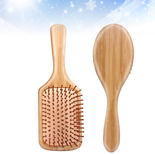

2pcs bamboo handle combs airbag combs head scalp hair washing for men, Silver