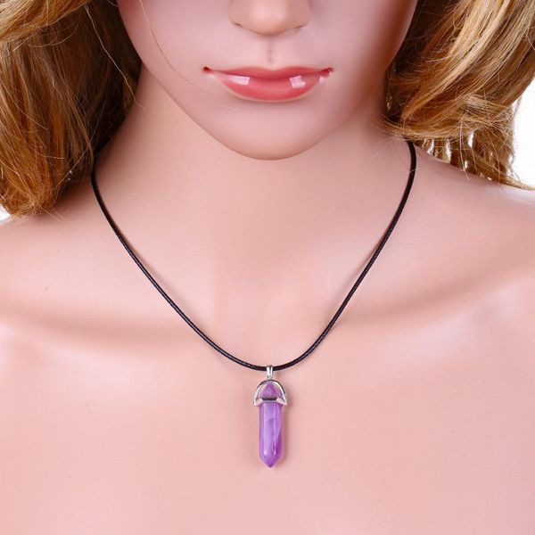 

pendant necklaces natural stone quartz crystal turquoises tiger eye opal aventurine endulum for diy ljewelry making necklace accessories, Silver