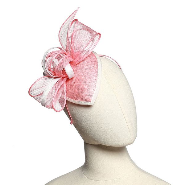 

2021 new fashion sinamay feather flower fascinators headwear for party event bridal hair accessories wedding cocktail hats qu2m, Silver