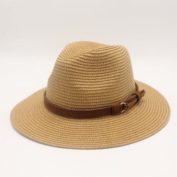 

wide brim hats summer sun hat for women straw visor cap solid jazz beach sombrero panama gorras, Blue;gray
