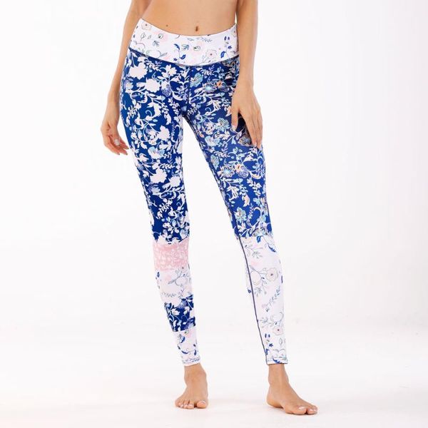 

new style flower print yoga pants sports leggings fitness trousers women, White;red