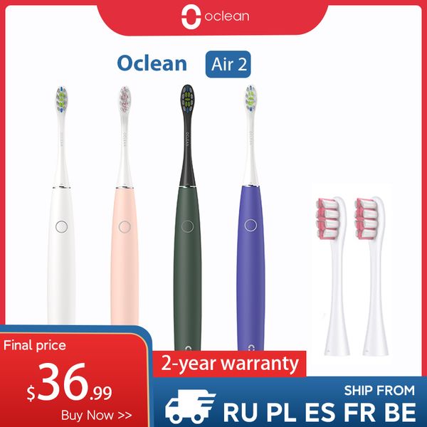 

oclean air 2 sonic mute electric toothbrush ipx7 waterproof fast charging 3 brushing mode quiet sonic smart toothbrush for adult