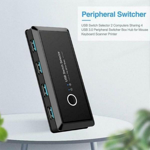

hubs 11.8x5.6x1.6cm pure black usb 3.0 switch selector 4 port sharing switcher for pc scanner mouse printer keyboard monitor