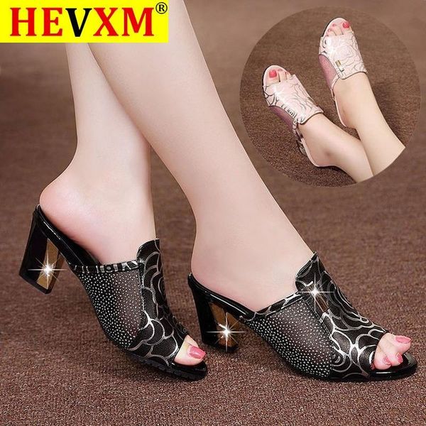 

sandals women 2021 ladies summer slippers shoes high heels fashion rhinestone zapatos de mujer, Black