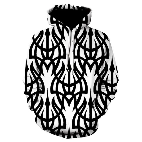

men's hoodies & sweatshirts hoodie and women's harajuku clothing 3d black white sweatshirt street printing hip hop trend