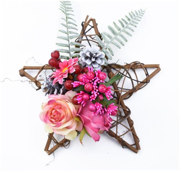 

10pcs artificial plants christmas decorations for home accessories wedding decorative flower wreath diy gift box foam fl jllkfd