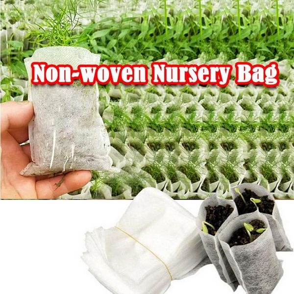 

planters & pots 500pcs / lot 8 x10cm biodegradable non-woven bags of nurseries and shelters for planting fabric seedling eco-friendly