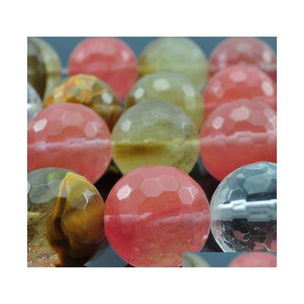 

natural stone smooth faceted cherry quartz loose beads 16" strand 6 8 10 12 mm pick size for j jllici home003, Silver