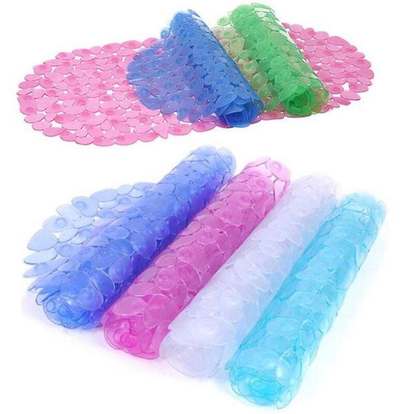

bath mats bathroom supplies cobblestone anti-slip mat with suction cup waterproof pvc multi-colored