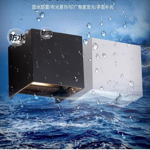 

6w 12w waterproof ac85-265v surface mounted led wall light modern nordic luminaire indoor wall lamps living room porch outdoor