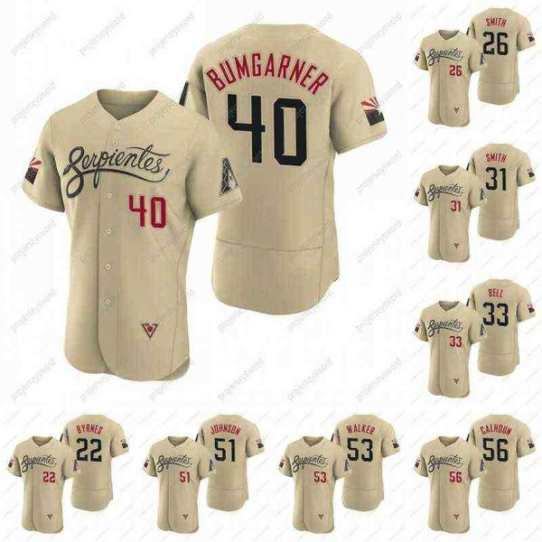 

Madison Bumgarner Diamondbacks Serpientes Jersey 2022 City Connect Eric Byrnes Pavin Smith Caleb Smith Jay Bell Randy Johnson Christian, 33 jay bell