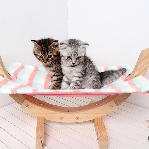 

cat beds & furniture 2021 removable pet wood hammock