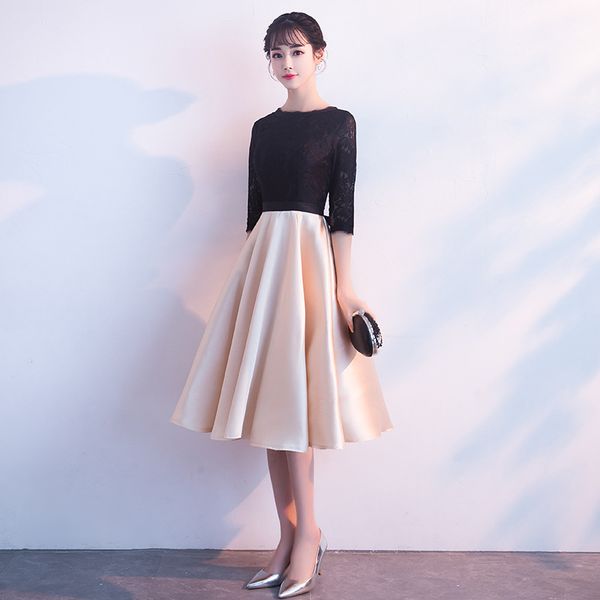 

new short black color prom dresses vestido party elegant evening gowns