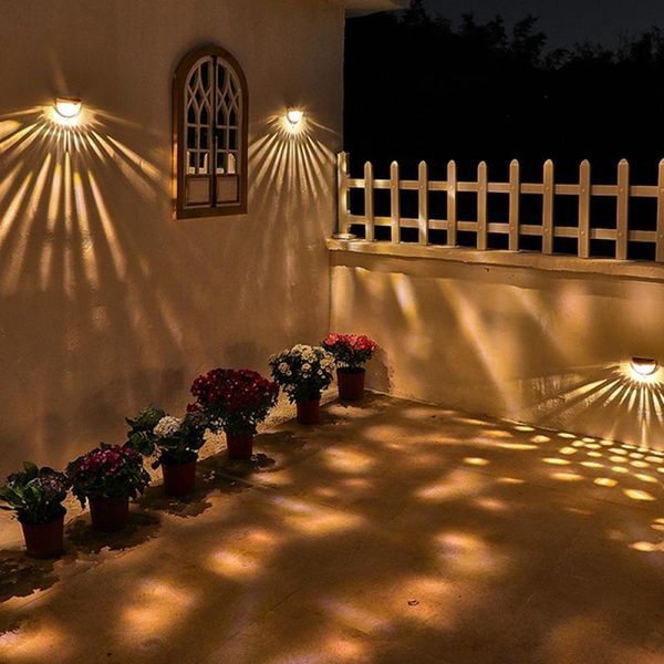 

solar lamps led outdoor light waterproof smart control garden decor wall lamp fence landscape home decoration