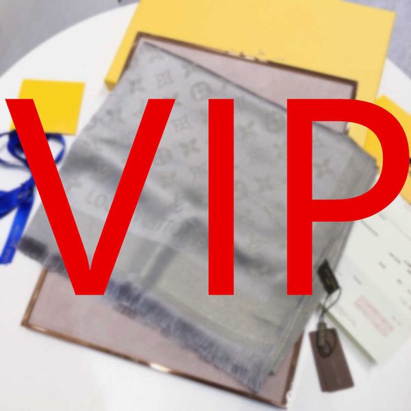 

new scarf for women luxury letter pattern silk wool cashmere gold thread designer scarfs, Blue;gray