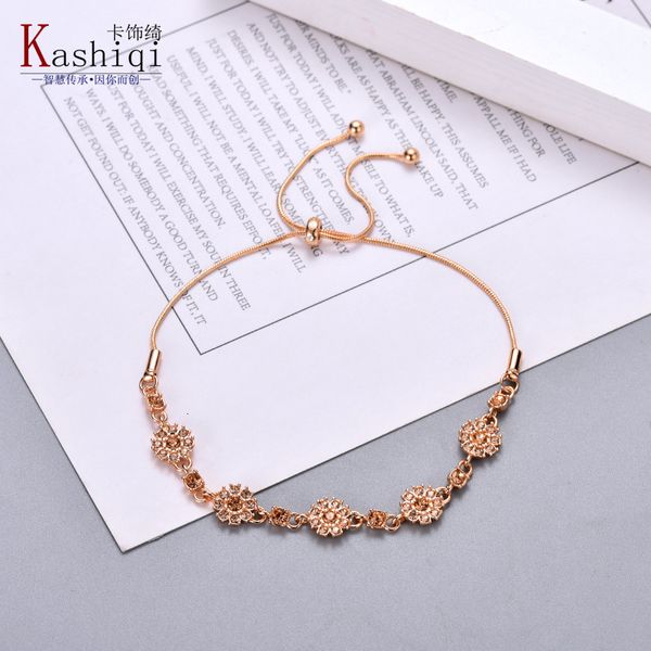 

bangles bracelet jijia's same flower telescopic women's fashion versatile rose gold plated five hand jewelry selling, Black