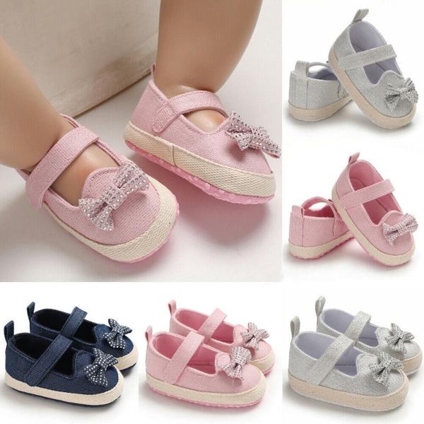 

first walkers princess baby grils shoes sequin bow infant girls bownot soft sole crib non-slip sneaker lovely fashion