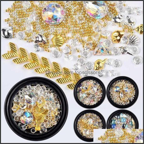 Salon Gesundheit Beautymixed Kaviar Kette Kristall Nail Art Dekorationen Diy Schmuck Box Schönheit 3D Strass Perlen Nägel Aessoires1 Drop Deliv