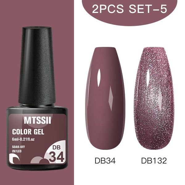 

nail gel 2pcs polish set nude color series led varnish semi permanent uv, Red;pink