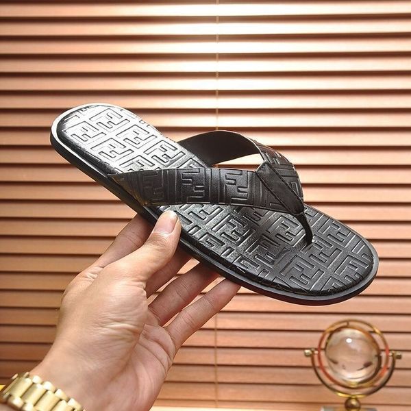 

sandals slippers 2021 new summer slippers european station leather fashion printing vietnam men's flip flop outdoor travel versatile zl, Black