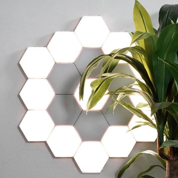 

quantum light touch sensor night lights led hexagon magnetic modular wall lamp creative home decor color panel