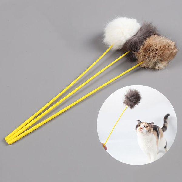 

cat toys toy set fur funny stick mini interactive self-hey hair ball