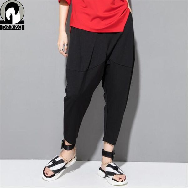 

women's pants & capris black women 2021 summer thin oversized harem casual loose pockets solid cotton trousers pantalon femme plus size, Black;white