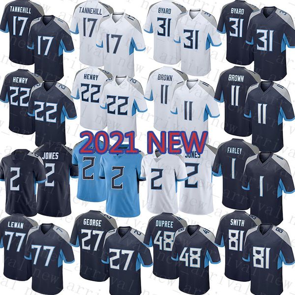 

mens 22 derrick henry 2 julio jones football jersey aj brown ryan tannehill taylor lewan steve mcnair kevin byard jeffery simmons anthony fi, Black;red