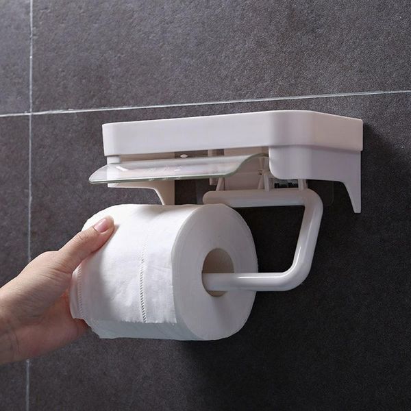 

toilet paper holders tissue rack home bathroom punch plastic creative mobile phone holder pumping thickening storage shelf