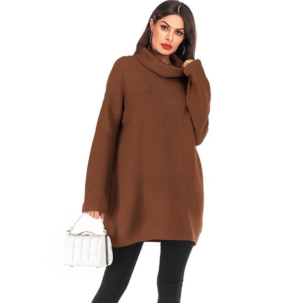 

2021 new warm pullover turtleneck long autumn jumper pull women thick winter knitted sweater x9q9, White;black