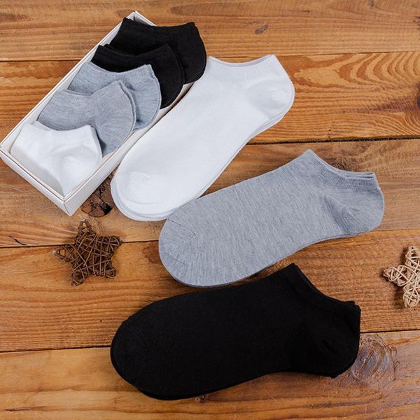 

men's socks low-cut solid color summer boat sweat-absorbent breathable shallow mouth deodorant black and white gray